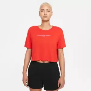 Nike Short Sleeve Yoga 2 Crop T Shirt Womens - Red