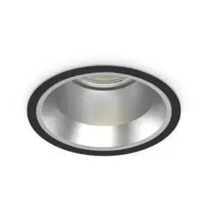 Ideal Lux Off Round Recessed Downlight Black 11cm 4000K