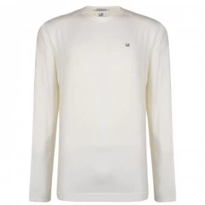 CP COMPANY Long Sleeved Logo T Shirt - Tapioca 112