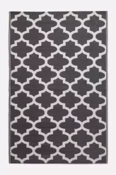 Nola Geometric Black & White Outdoor Rug