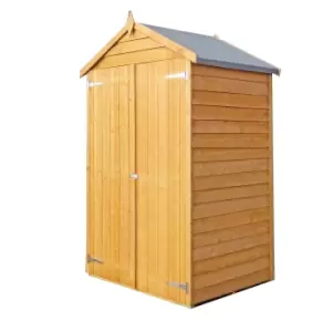 Other Shire 4 x 3ft Overlap Wooden Shed with Shelves - Garden & Outdoor