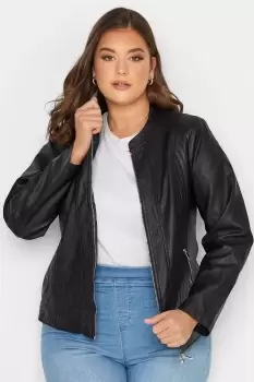 Faux Leather Zip Jacket