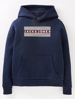 Jack & Jones Junior Boys Corp Logo Hoodie - Navy Blazer, Size 10 Years