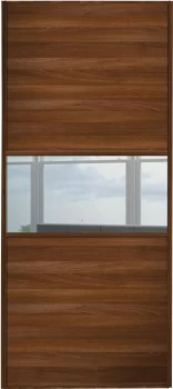 Wickes Sliding Wardrobe Door Fineline Walnut Panel and Mirror - 2220 x 762mm