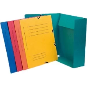 Exacompta Pre Printed 3 Flap Folders 355gsm, A4, Assorted, 5 Packs of 10