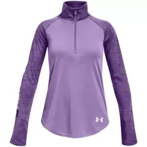 Under Armour Tech Graphic Half Zip Top Junior Girls - Purple