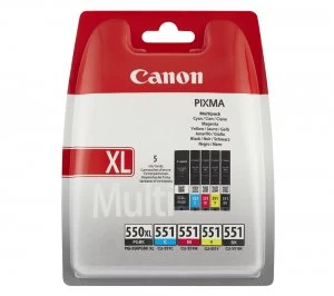 Canon PGI550XL Black and CLI551 Tri Colour Ink Cartridge