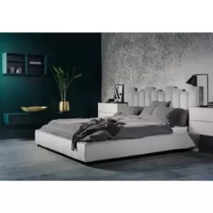 Glexton Upholstered Beds - Plush Velvet, Small Double Size Frame, Silver - Silver