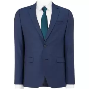 Hugo Astian Extra Slim Textured Two Piece Suit Jacket - Blue