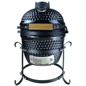 Outsunny Cast Iron Ceramic Kamado Charcoal BBQ Oven Black