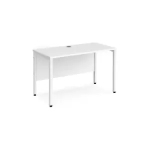 Office Desk 1200mm Rectangular Desk With Bench Leg White Tops With White Frames 600mm Depth Maestro 25