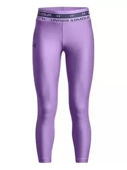 Under Armour Girls Heat Gear Cropped Leggings - Lilac