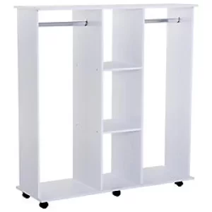 HOMCOM Open Wardrobe 831-190 Aluminium, Particle Board White 400 mm x 1200 mm x 1280 mm