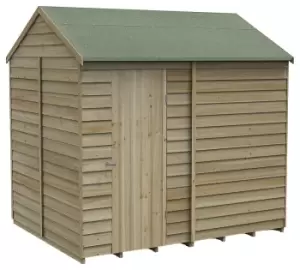 Forest Garden 8 x 6ft 4Life Reverse Apex Overlap Pressure Treated Windowless Shed with Base