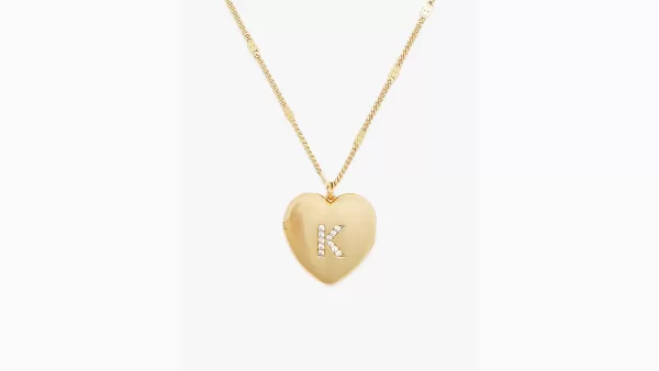 K Heart Letter Locket Necklace