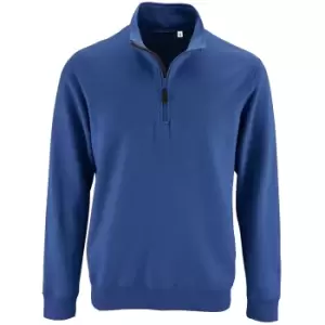 SOLS Mens Stan Contrast Zip Neck Sweatshirt (L) (Royal Blue)