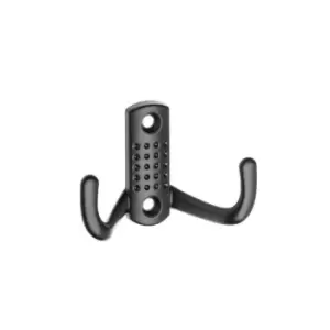 GTV Double Hat Coat Hanger Hook Door Wall Bath Small - Black, Pack of 4