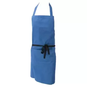 Dennys Ladies Polycotton Bib Apron With Pocket (sapphire)