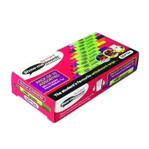 Show-me Drywipe Marker Medium Tip Assorted Pack of 10 SDP10A