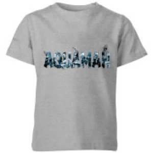 Aquaman Chest Logo Kids T-Shirt - Grey - 7-8 Years