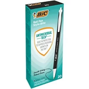 BIC Ballpoint Pen Black Antimicrobial Pack of 20