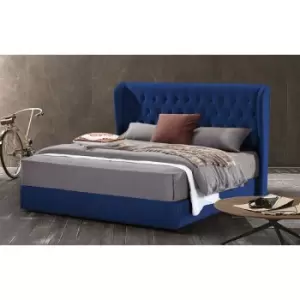 Envisage Trade - Mariappa Upholstered Beds - Plush Velvet, Small Double Size Frame, Blue - Blue