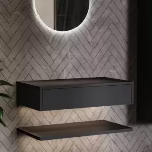 800mm Black Wall Hung Countertop Basin Shelf - Lugo