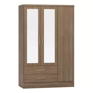 Seconique Nevada 3 Door 2 Drawer Wardrobe - Rustic Oak Effect