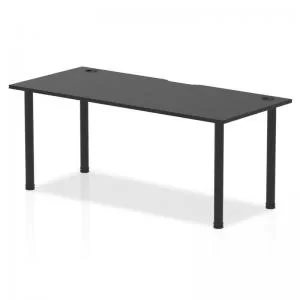 Impulse Black Series 1800 x 800mm Straight Table Black Top with Cable