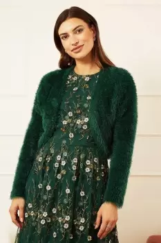 Green Eyelash Knit Bolero