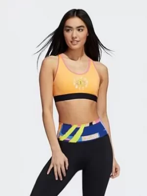 adidas Love Unites Believe This 2.0 Graphic Bra, Orange, Size S, Women