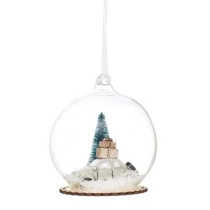 Sass & Belle Snowy White Car Dome Bauble