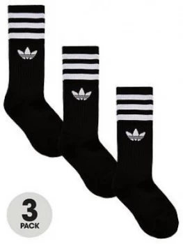 Adidas Originals 3 Pack Kids Trefoil Linear Socks - Black