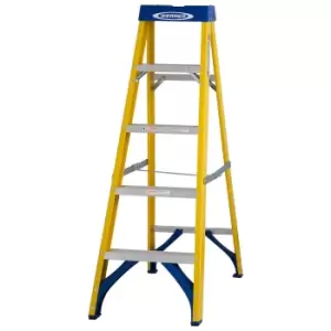 Werner Fibreglass Swingback 5Tread Stepladder