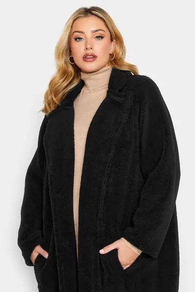 Yours Faux Fur Coat Black