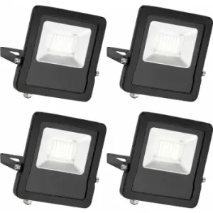 4 pack Outdoor IP65 LED Floodlight - 30W Cool White LED - Angled Wall Bracket