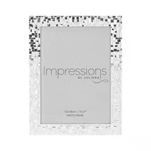 5" x 7" IMPRESSIONS? Mosaic Effect Silver Plated Photo Frame