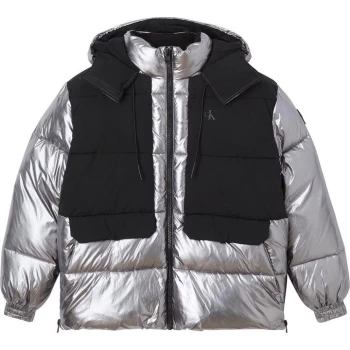 Calvin Klein Jeans Hi Shine Padded Jacket - Gun Metal 0IM