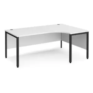 Office Desk Right Hand Corner Desk 1800mm White Top With Black Frame 1200mm Depth Maestro 25 MB18ERKWH