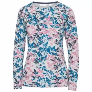 Trespass Womens/Ladies Margery Leaf Print Long-Sleeved Top (XS) (Light Grey/Pink/Blue)