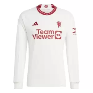 adidas Manchester United Long Sleeve Third Shirt 2023 2024 Adults - White