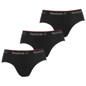 Reebok 3 Pack Wiggins Briefs Mens - Black