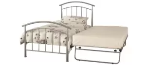 Serene Mercury 3ft Single Silver Metal Guest Bed