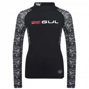 Gul Long Sleeve Rash Vest Junior Boys - Black Print