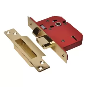 StrongBolt 2205S 5 Lever Mortice Sashlock Polished Brass 81mm 3" Visi