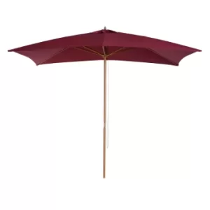 Outsunny 3m x 2m Wood Wooden Garden Parasol Sun Shade Patio Outdoor Umbrella Canopy New (Wine Red)