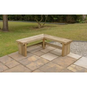 Forest Garden Double Corner Sleeper Bench - 1.2m