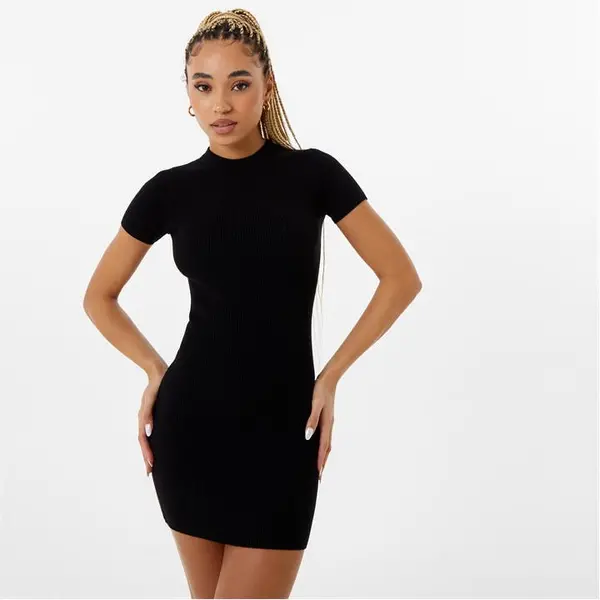 Jack Wills Ribbed Dress - Black 6