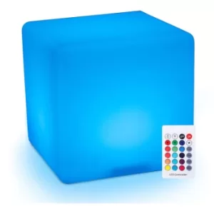 HOMCOM Square LED Cube LightWaterproof Rechargable Wireless w/ Remote 16 Modes