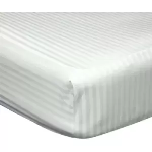 Belledorm 540 Thread Count Satin Stripe Extra Deep Fitted Sheet (Superking) (Ivory) - Ivory